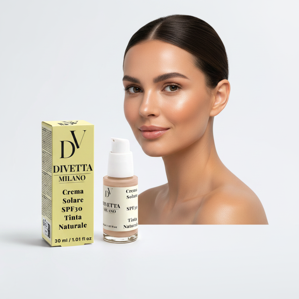 Risultato finale della Crema Solare SPF30 Tinta Naturale Divetta Milano con il prodotto