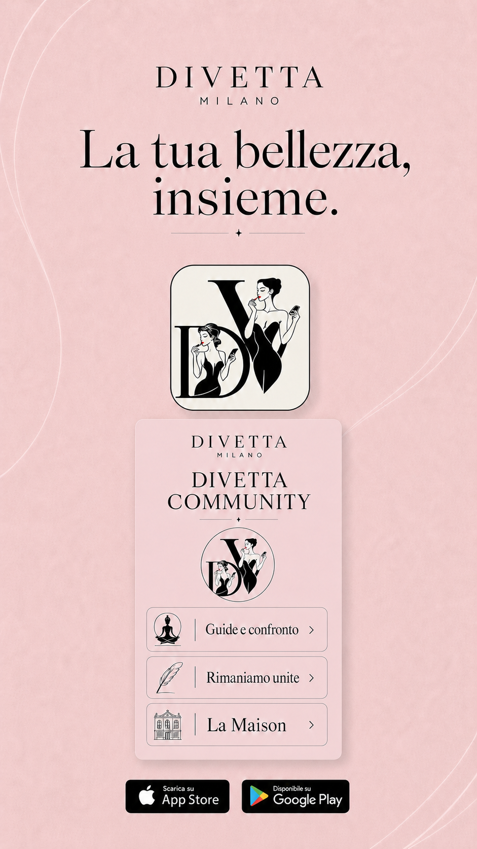 Concept visivo dell’app Divetta Milano in sviluppo, generato con AI