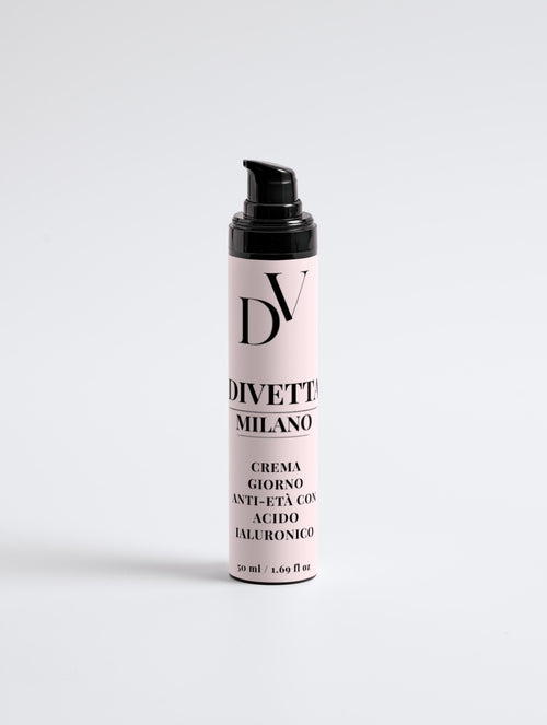 Velluto Giovane crema viso anti-età Divetta Milano, flacone airless da 50 ml
