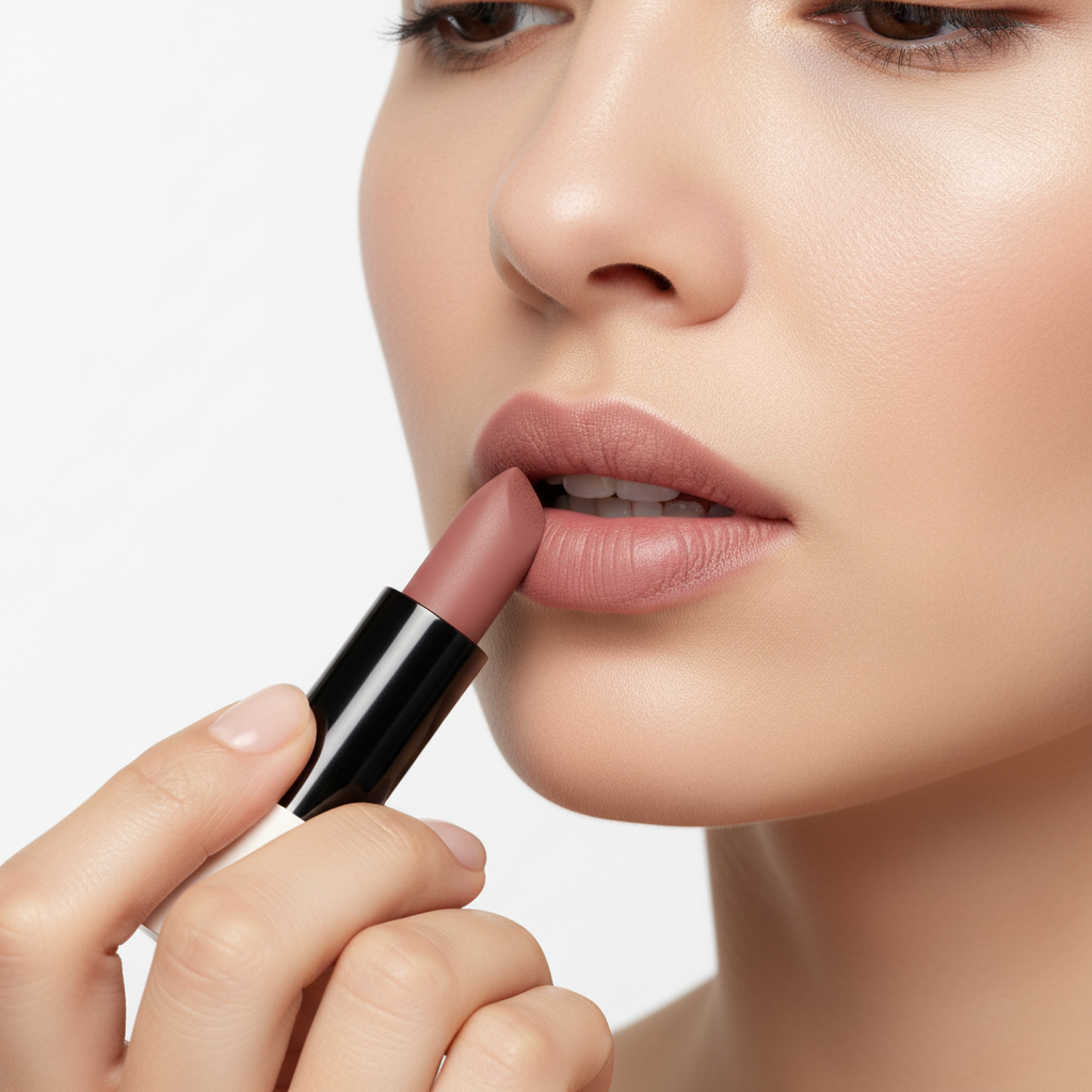 Applicazione del rossetto La Divetta Milano sulle labbra