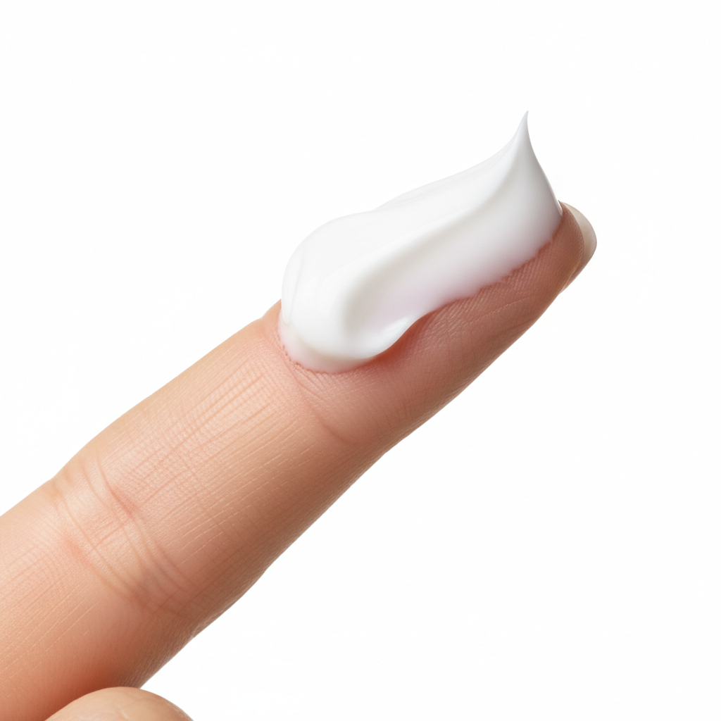 Step 1 – Macro fingertip face cream