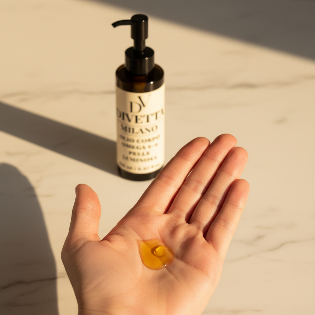 Step 1 mano olio bottiglia sfondo