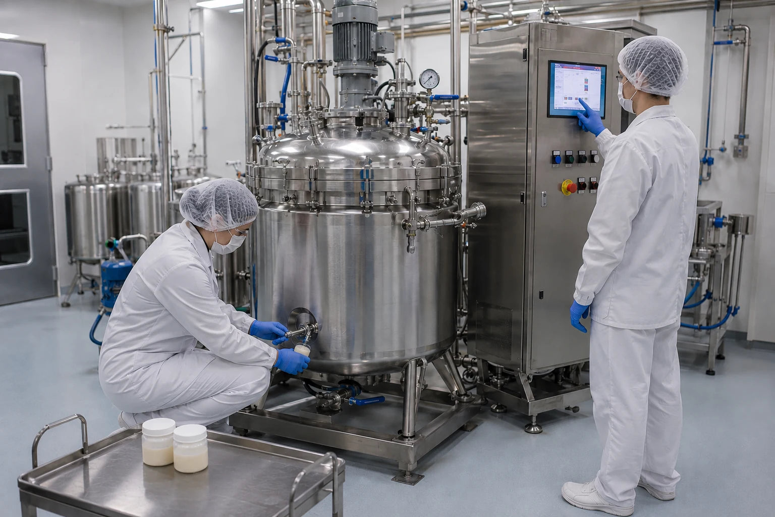 Illustrazione di un impianto cosmetico certificato ISO 22716
